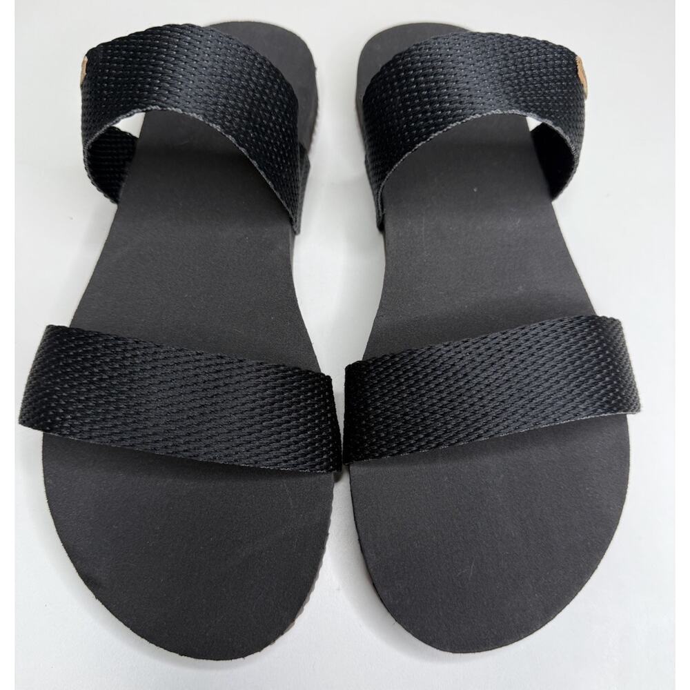 Freewaters Supreem La Jolla Sandals Womens 11 Black Nylon Slip On Beach Slides